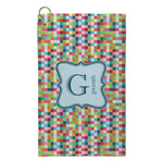 Retro Pixel Squares Microfiber Golf Towel - Small (Personalized)