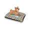 Retro Pixel Squares Outdoor Dog Beds - Small - IN CONTEXT