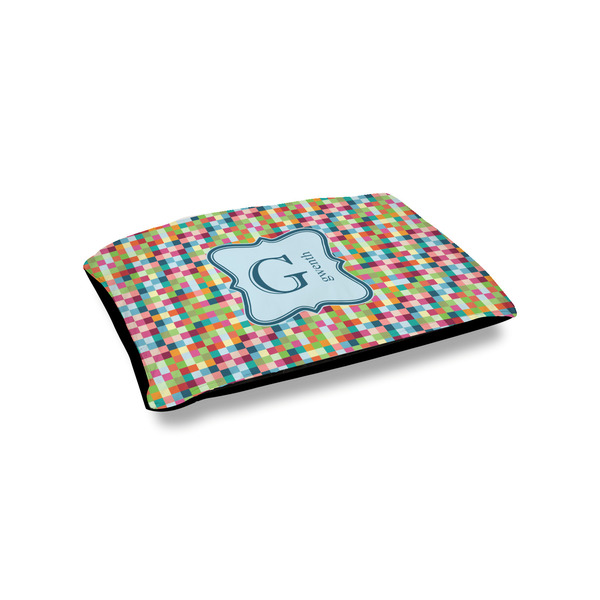 Custom Retro Pixel Squares Outdoor Dog Bed - Small (Personalized)