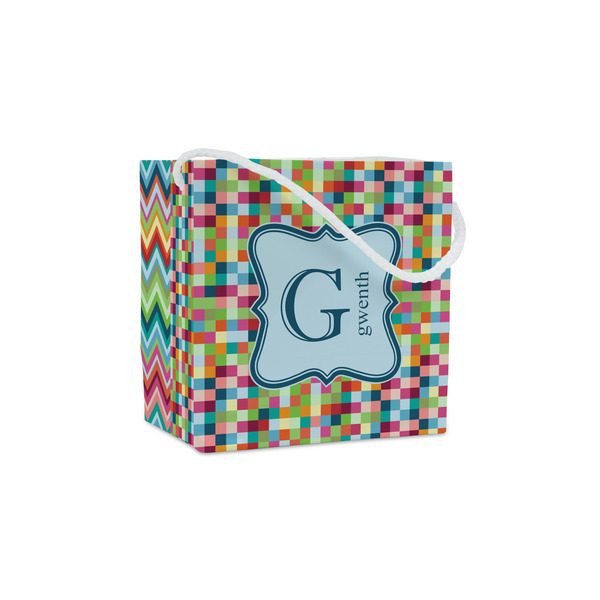 Custom Retro Pixel Squares Party Favor Gift Bags (Personalized)