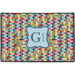 Retro Pixel Squares Door Mat - 36"x24" (Personalized)