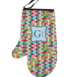 Retro Pixel Squares Left Oven Mitt (Personalized)