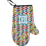 Retro Pixel Squares Right Oven Mitt (Personalized)