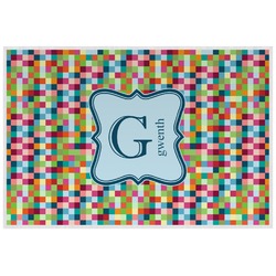 Retro Pixel Squares Laminated Placemat w/ Name and Initial
