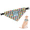 Retro Pixel Squares Pet Bandana w/ Dog