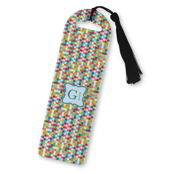 Custom Retro Pixel Squares Plastic Bookmark (Personalized)