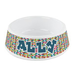 Retro Pixel Squares Plastic Dog Bowl - Small (Personalized)