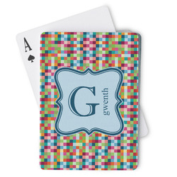 Retro Pixel Squares Playing Cards (Personalized)