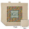 Retro Pixel Squares Reusable Cotton Grocery Bag - Front & Back View