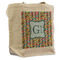 Retro Pixel Squares Reusable Cotton Grocery Bag - Front View