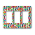 Retro Pixel Squares Rocker Style Light Switch Cover - Three Switch