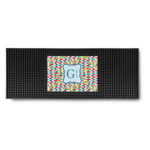 Retro Pixel Squares Rubber Bar Mat (Personalized)