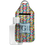 Retro Pixel Squares Hand Sanitizer & Keychain Holder - Large (Personalized)