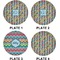 Retro Pixel Squares Set of Lunch / Dinner Plates (Approval)