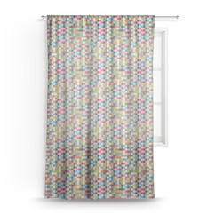 Retro Pixel Squares Sheer Curtain - 50"x84"