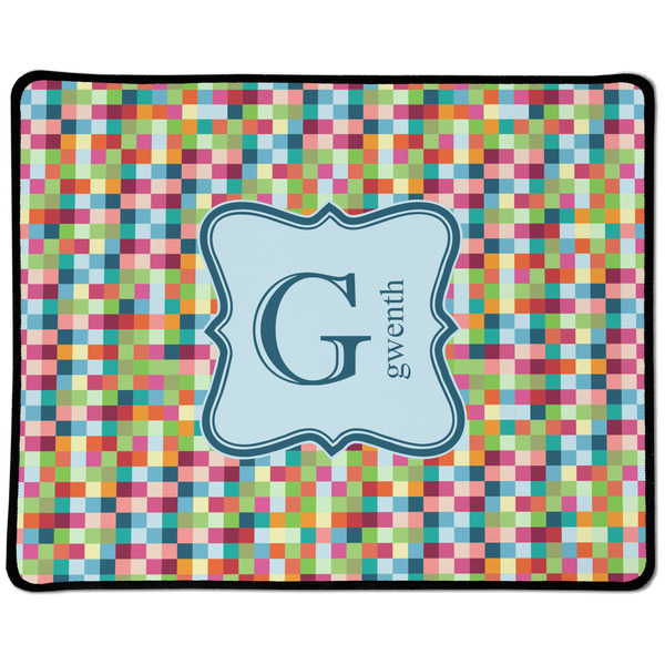 Custom Retro Pixel Squares Large Gaming Mouse Pad - 12.5" x 10" (Personalized)