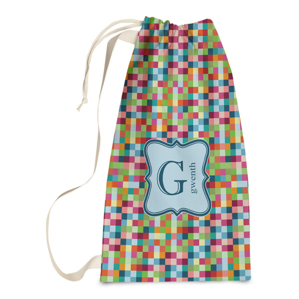 Custom Retro Pixel Squares Laundry Bags - Small (Personalized)