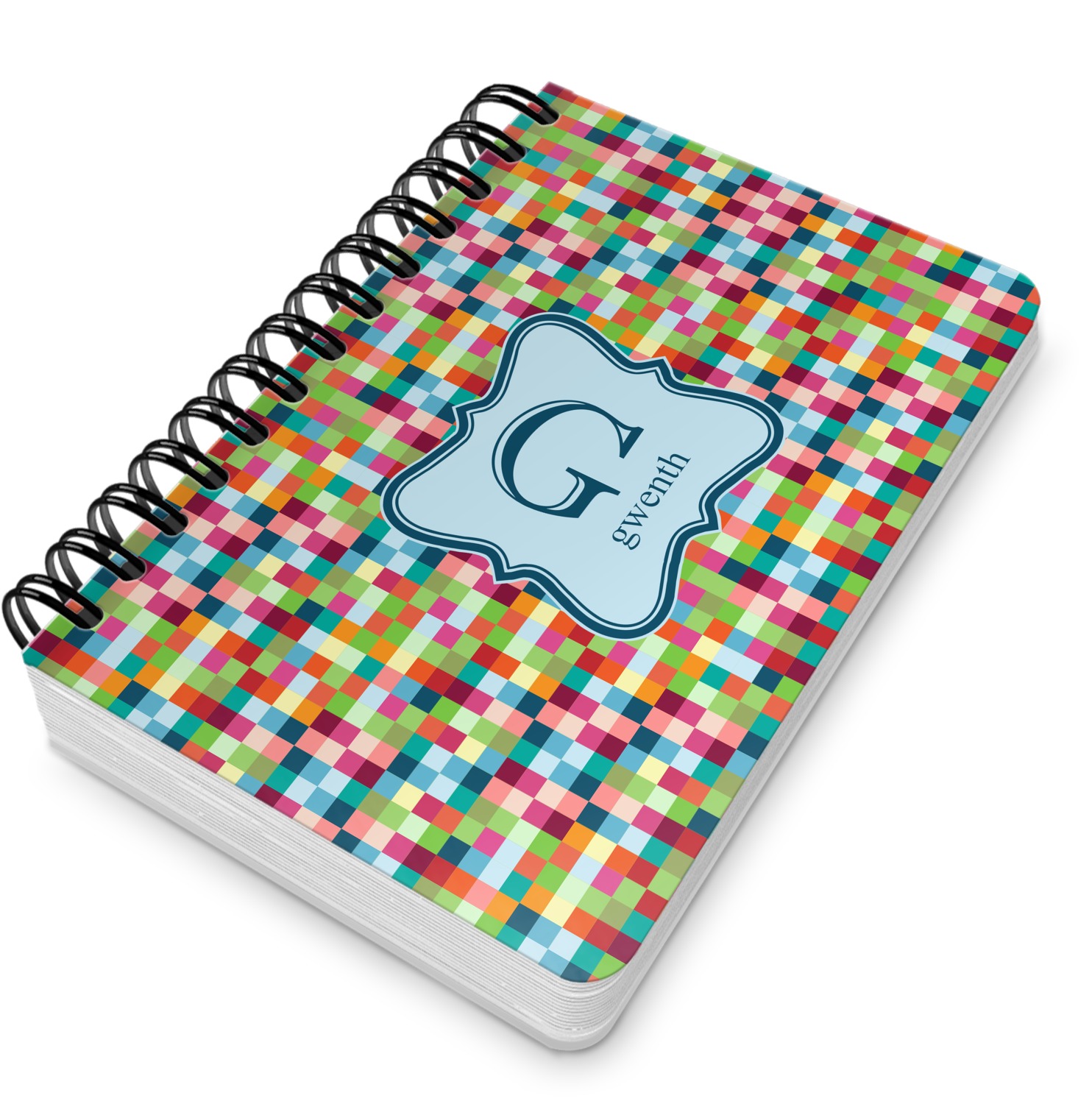 Retro Pixel Squares Spiral Bound Notebook - 5x7 (Personalized ...