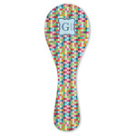 Retro Pixel Squares Ceramic Spoon Rest (Personalized)