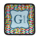 Retro Pixel Squares Iron On Square Patch w/ Name and Initial