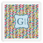 Retro Pixel Squares Paper Dinner Napkins (Personalized)