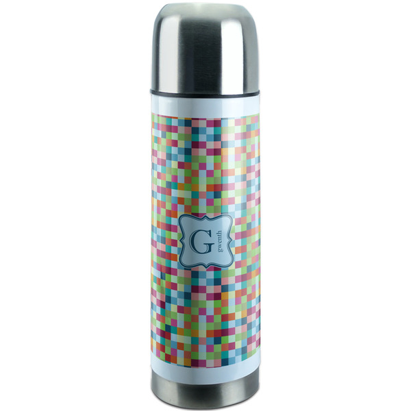 Custom Retro Pixel Squares Stainless Steel Thermos (Personalized)