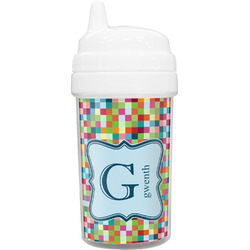 Retro Pixel Squares Sippy Cup (Personalized)