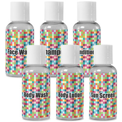 Retro Pixel Squares Travel Bottles (Personalized)