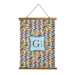 Retro Pixel Squares Wall Hanging Tapestry (Personalized)