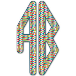 Retro Pixel Squares Monogram Decal - Small (Personalized)