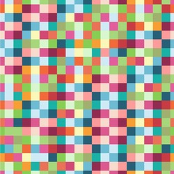 Retro Pixel Squares Wallpaper & Surface Covering (Water Activated 24"x 24" Sample)