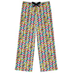 Retro Pixel Squares Womens Pajama Pants - S