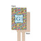 Retro Pixel Squares Wooden 6.25" Stir Stick - Rectangular - Single - Front & Back