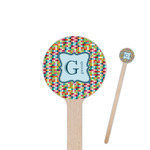 Retro Pixel Squares Round Wooden Stir Sticks (Personalized)