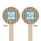 Retro Pixel Squares Wooden 7.5" Stir Stick - Round - Double Sided - Front & Back