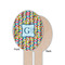 Retro Pixel Squares Wooden Food Pick - Oval - Single Sided - Front & Back