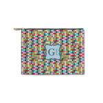 Retro Pixel Squares Zipper Pouch - Small - 8.5"x6" (Personalized)