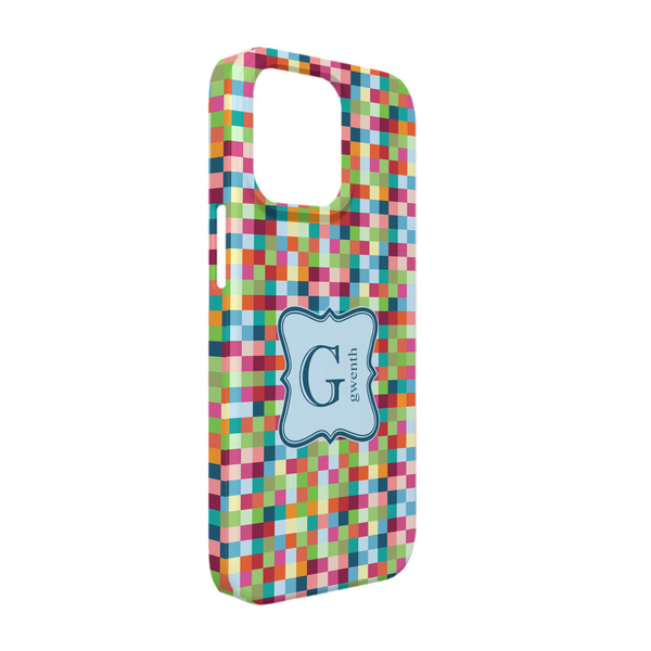 Custom Retro Pixel Squares iPhone Case - Plastic - iPhone 13 (Personalized)