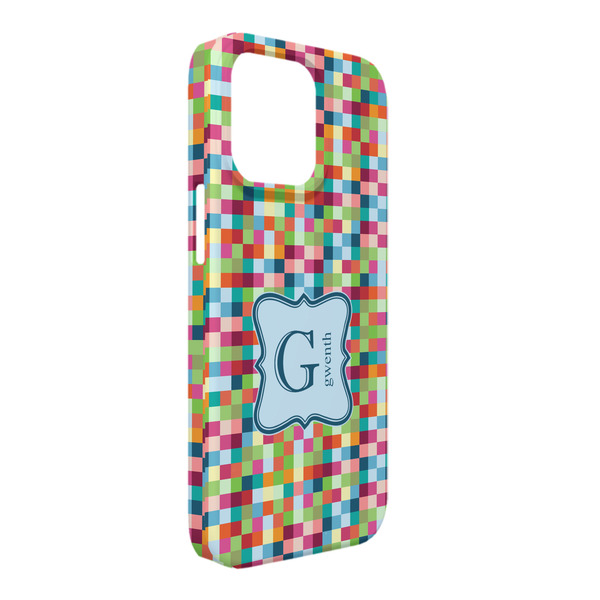 Custom Retro Pixel Squares iPhone Case - Plastic - iPhone 13 Pro Max (Personalized)