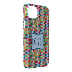 Retro Pixel Squares iPhone Case - Plastic - iPhone 14 Plus (Personalized)