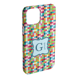 Retro Pixel Squares iPhone Case - Plastic - iPhone 15 Plus (Personalized)