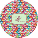 Retro Fishscales Multipurpose Round Labels - 1" (Personalized)