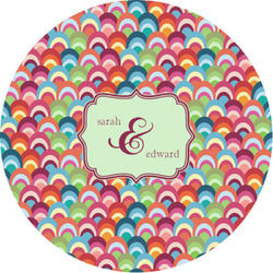 Retro Fishscales Multipurpose Round Labels - 1" (Personalized)