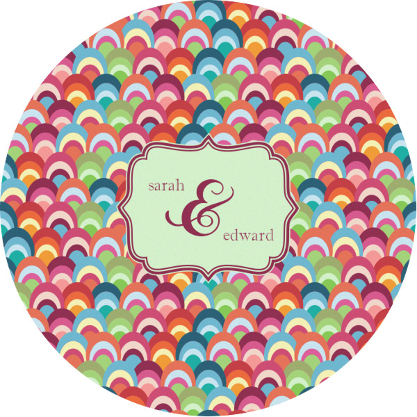 Custom Retro Fishscales Multipurpose Round Labels - 1" (Personalized)