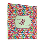 Retro Fishscales 3 Ring Binder - Full Wrap - 1" (Personalized)