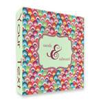 Retro Fishscales 3 Ring Binder - Full Wrap - 2" (Personalized)