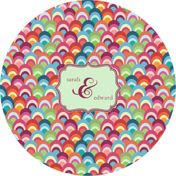 Retro Fishscales Multipurpose Round Labels - 4" (Personalized)