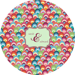 Retro Fishscales Multipurpose Round Labels - 5" (Personalized)