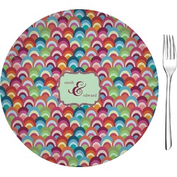 Retro Fishscales 8" Glass Appetizer / Dessert Plates - Single or Set (Personalized)