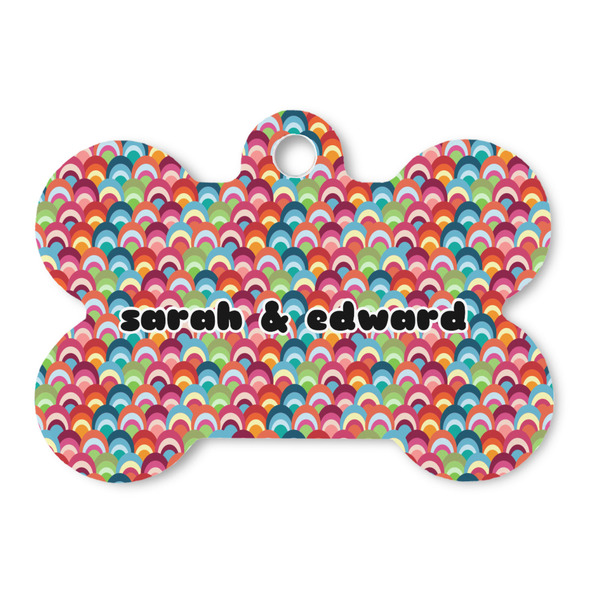 Custom Retro Fishscales Bone Shaped Dog ID Tag (Personalized)